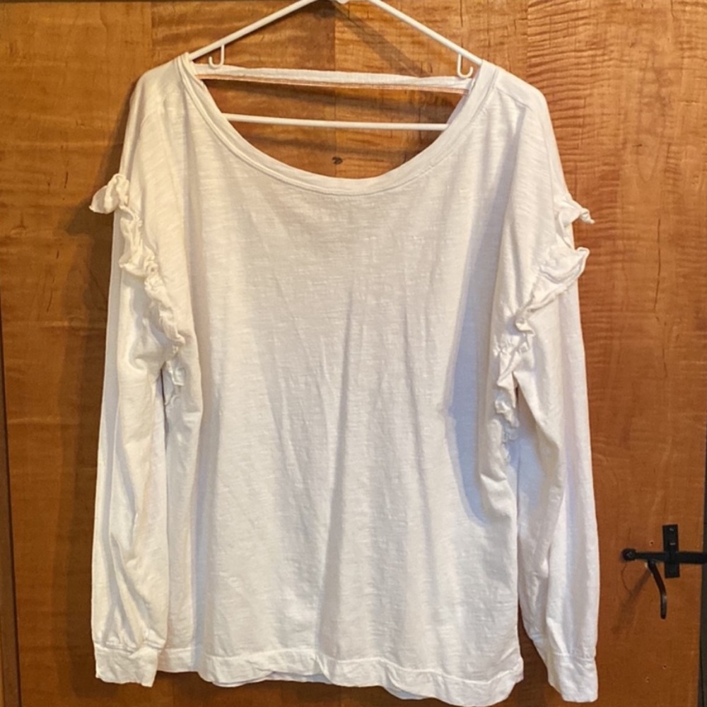 Anthropologie Pilcro Ruffled Open Back Top